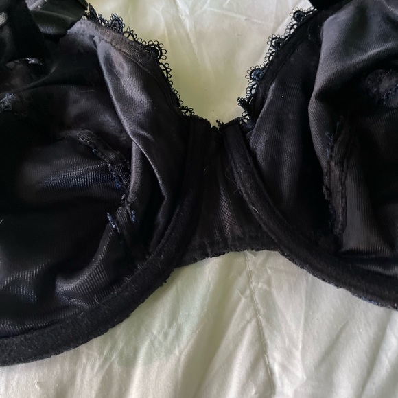 Wonderbra Blue/Black Full Support Lace Floral Bra Size 44D. Excellent Condition - Picture 3 of 5